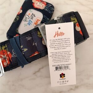 Lug NWT Aloha Navy  Luggage Strap and Tag Set